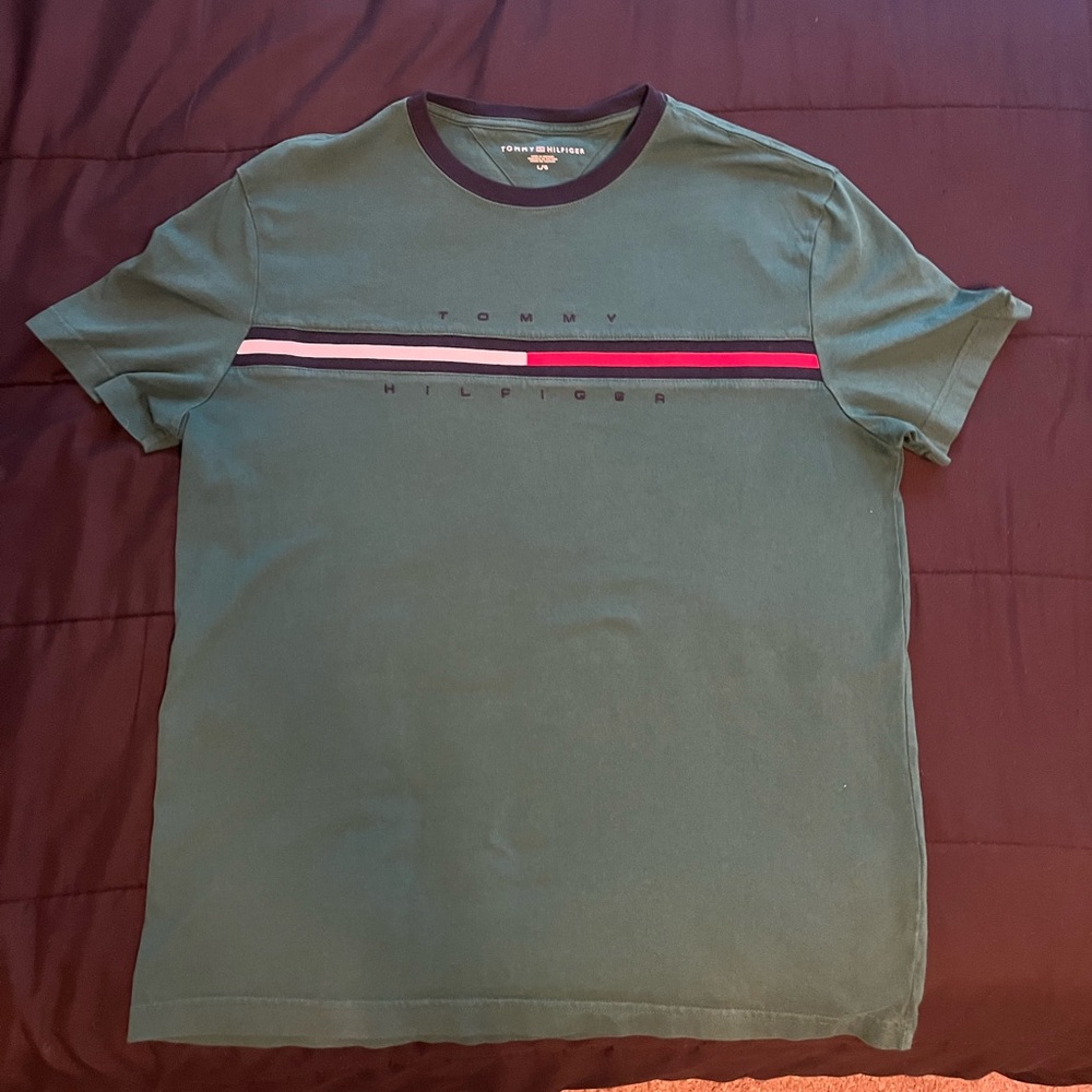 Tommy Hilfiger Green and Black Crewneck